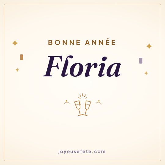 Image carrée « Bonne année Floria » pour WhatsApp