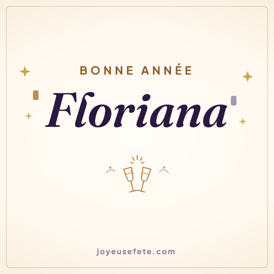 Image carrée « Bonne année Floriana » pour WhatsApp