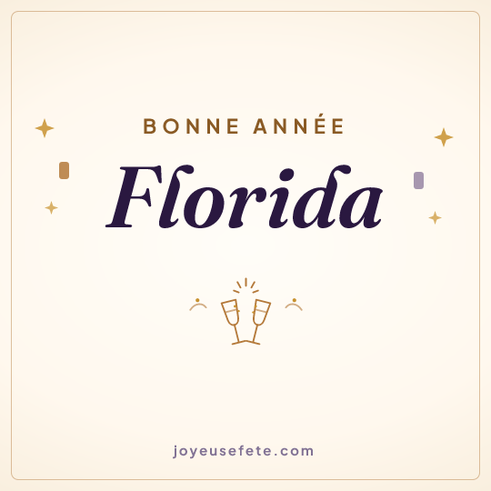 Image carrée « Bonne année Florida » pour WhatsApp
