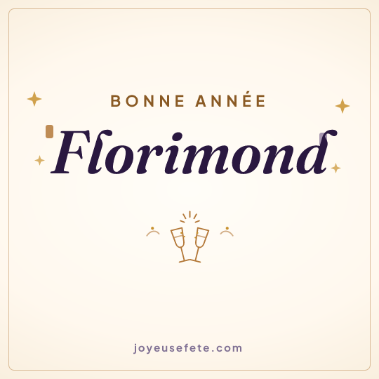 Image carrée « Bonne année Florimond » pour WhatsApp