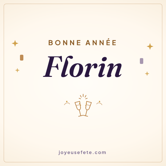 Image carrée « Bonne année Florin » pour WhatsApp