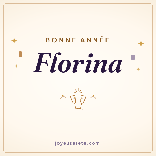 Image carrée « Bonne année Florina » pour WhatsApp