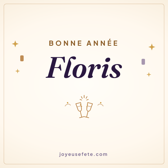 Image carrée « Bonne année Floris » pour WhatsApp