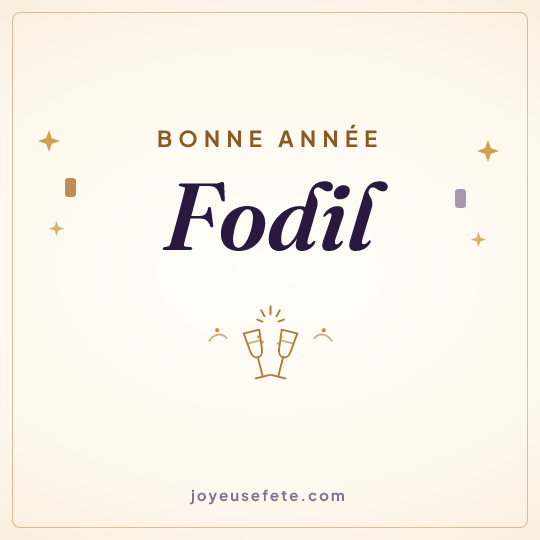 Image carrée « Bonne année Fodil » pour WhatsApp