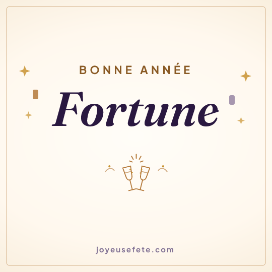 Image carrée « Bonne année Fortune » pour WhatsApp