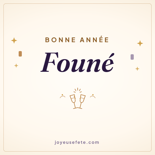 Image carrée « Bonne année Founé » pour WhatsApp