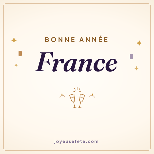 Image carrée « Bonne année France » pour WhatsApp