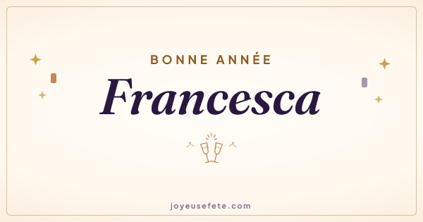 Image « Bonne année Francesca » au format large