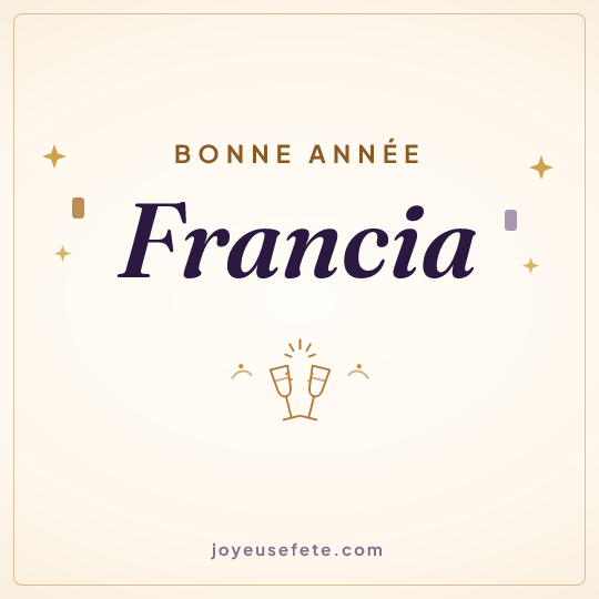 Image carrée « Bonne année Francia » pour WhatsApp