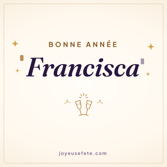 Image carrée « Bonne année Francisca » pour WhatsApp