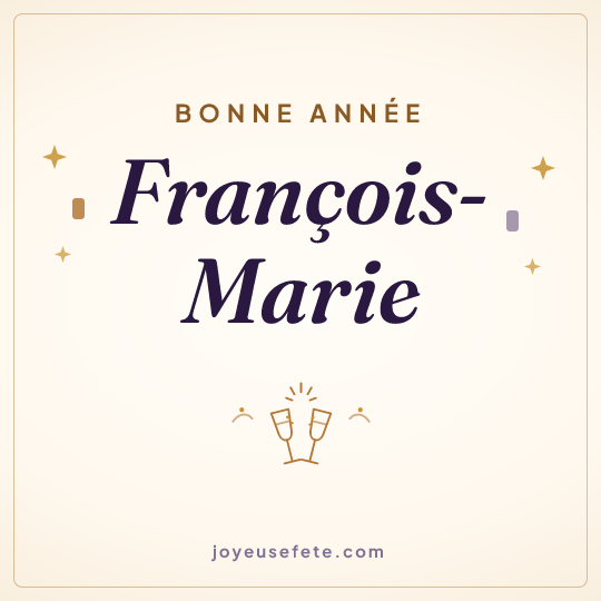 Image carrée « Bonne année François-Marie » pour WhatsApp