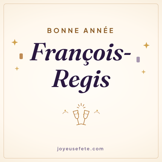 Image carrée « Bonne année François-Regis » pour WhatsApp
