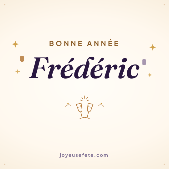 Image carrée « Bonne année Frédéric » pour WhatsApp