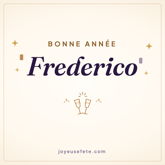 Image carrée « Bonne année Frederico » pour WhatsApp