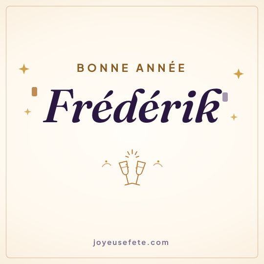 Image carrée « Bonne année Frédérik » pour WhatsApp