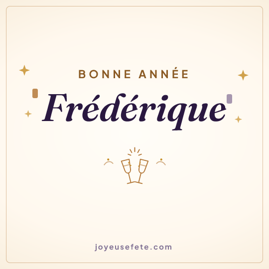 Image carrée « Bonne année Frédérique » pour WhatsApp