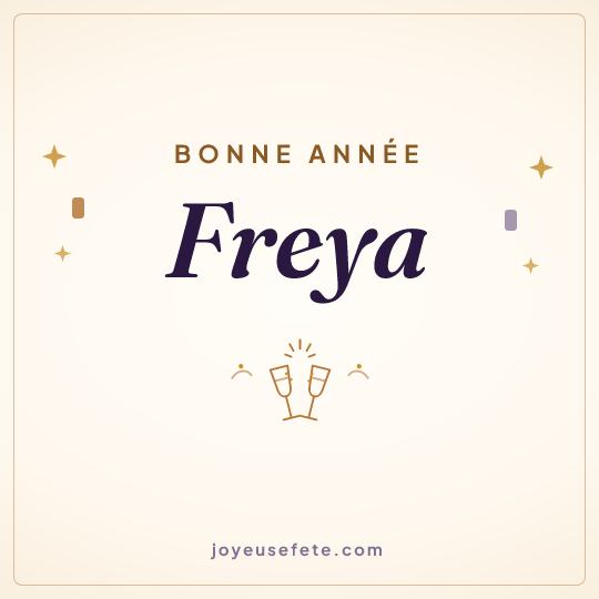 Image carrée « Bonne année Freya » pour WhatsApp