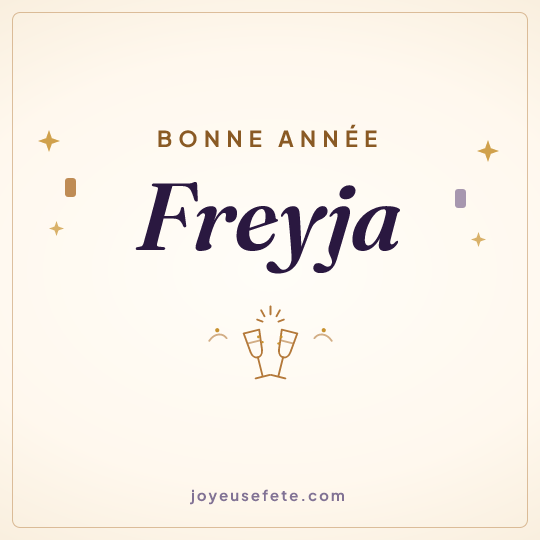Image carrée « Bonne année Freyja » pour WhatsApp
