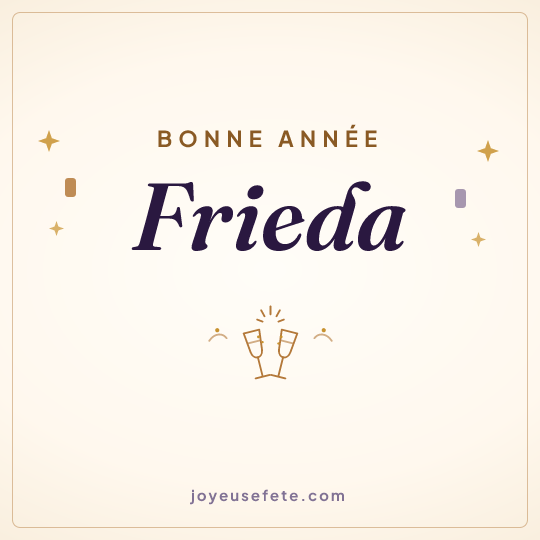Image carrée « Bonne année Frieda » pour WhatsApp