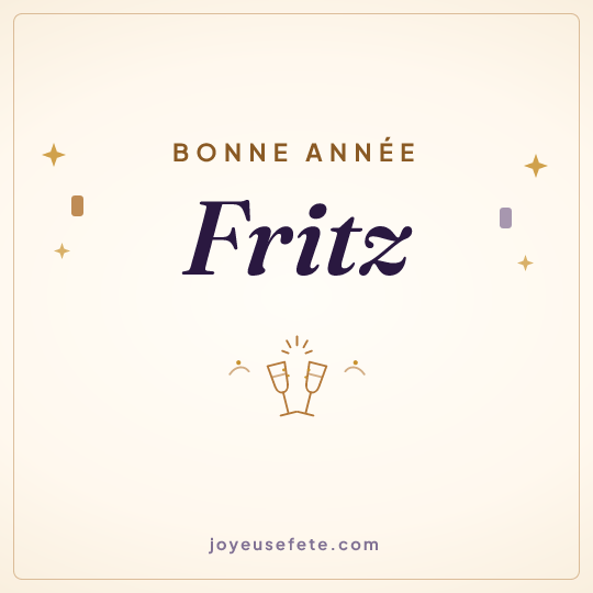 Image carrée « Bonne année Fritz » pour WhatsApp