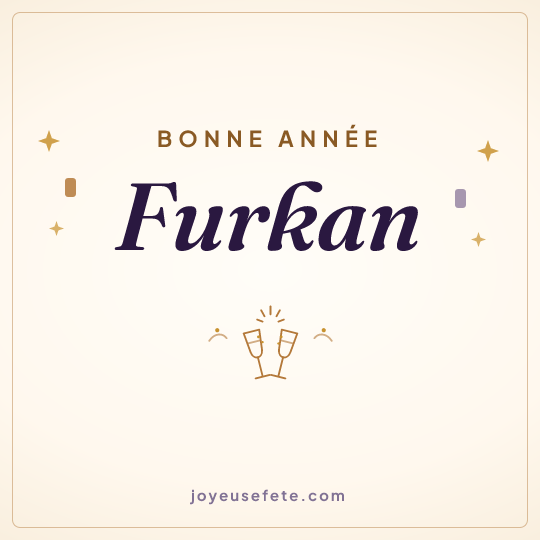 Image carrée « Bonne année Furkan » pour WhatsApp