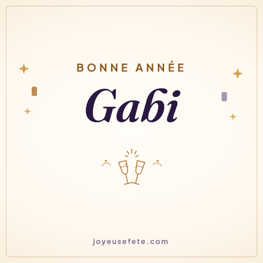 Image carrée « Bonne année Gabi » pour WhatsApp