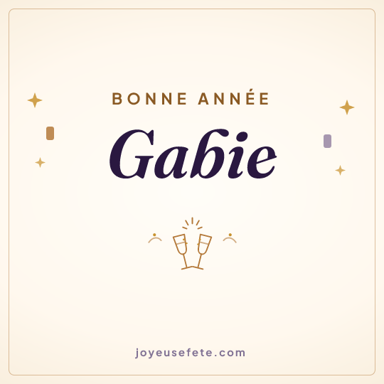 Image carrée « Bonne année Gabie » pour WhatsApp