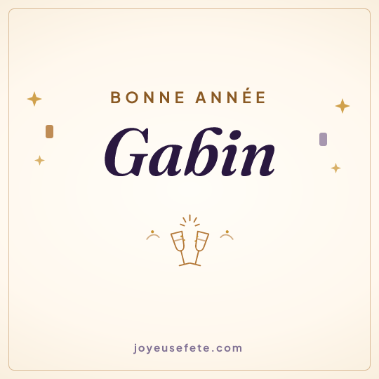 Image carrée « Bonne année Gabin » pour WhatsApp