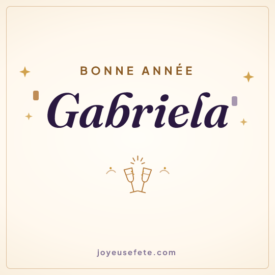 Image carrée « Bonne année Gabriela » pour WhatsApp