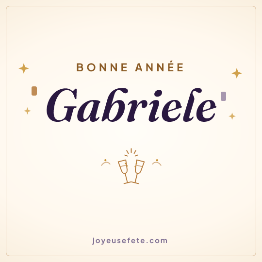 Image carrée « Bonne année Gabriele » pour WhatsApp