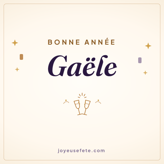Image carrée « Bonne année Gaële » pour WhatsApp