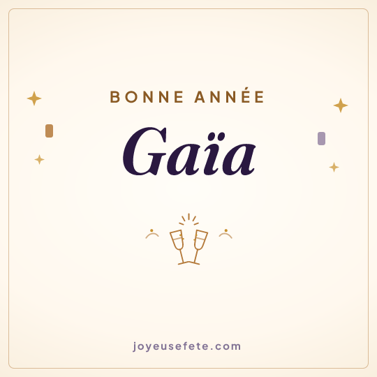 Image carrée « Bonne année Gaïa » pour WhatsApp