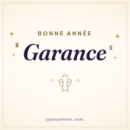 Image carrée « Bonne année Garance » pour WhatsApp