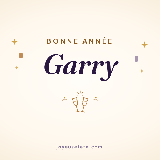Image carrée « Bonne année Garry » pour WhatsApp