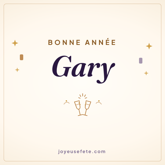 Image carrée « Bonne année Gary » pour WhatsApp