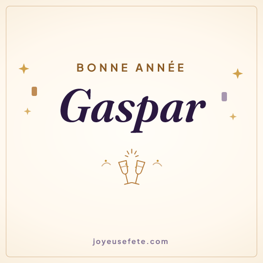 Image carrée « Bonne année Gaspar » pour WhatsApp