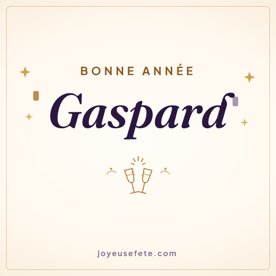 Image carrée « Bonne année Gaspard » pour WhatsApp
