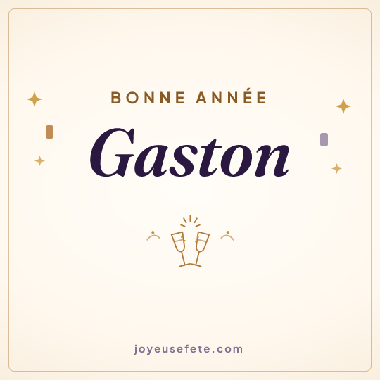 Image carrée « Bonne année Gaston » pour WhatsApp