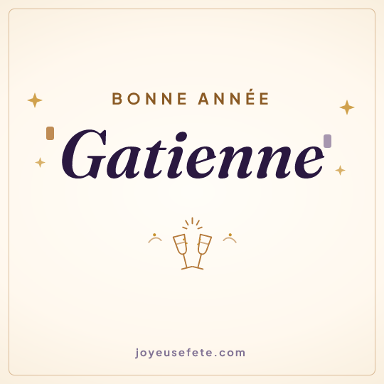 Image carrée « Bonne année Gatienne » pour WhatsApp
