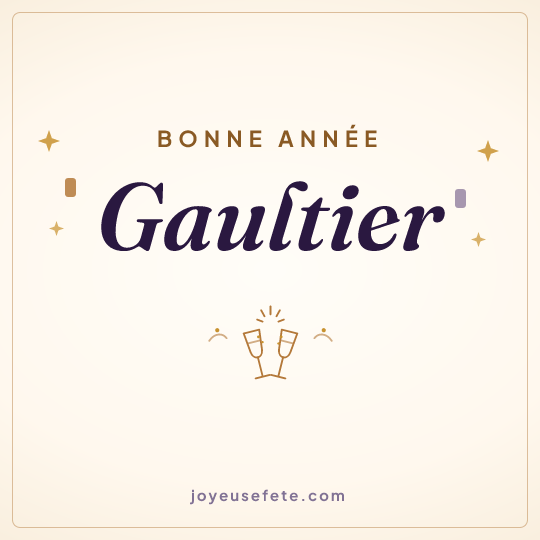 Image carrée « Bonne année Gaultier » pour WhatsApp