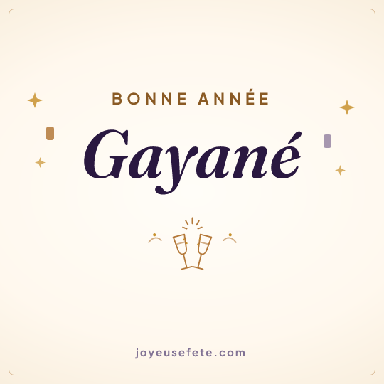 Image carrée « Bonne année Gayané » pour WhatsApp