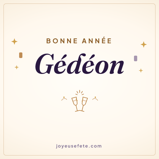 Image carrée « Bonne année Gédéon » pour WhatsApp