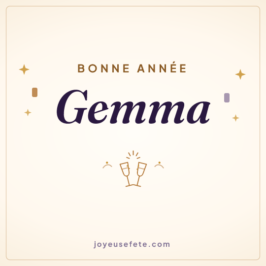 Image carrée « Bonne année Gemma » pour WhatsApp
