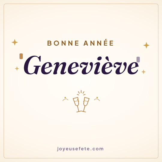 Image carrée « Bonne année Geneviève » pour WhatsApp