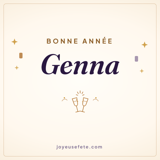 Image carrée « Bonne année Genna » pour WhatsApp