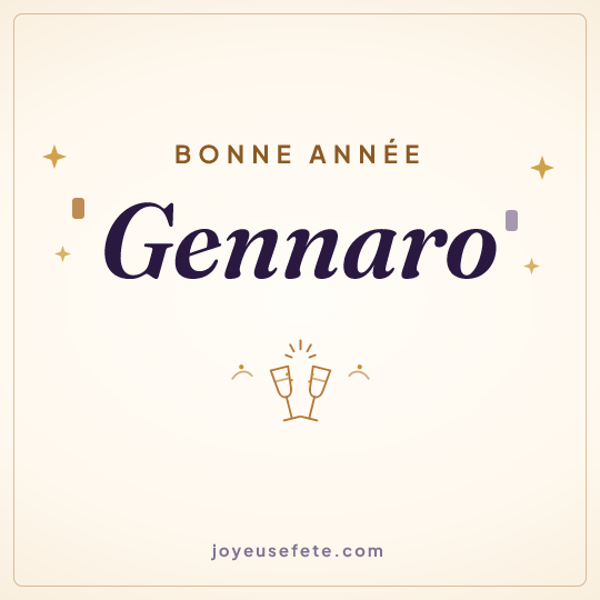 Image carrée « Bonne année Gennaro » pour WhatsApp