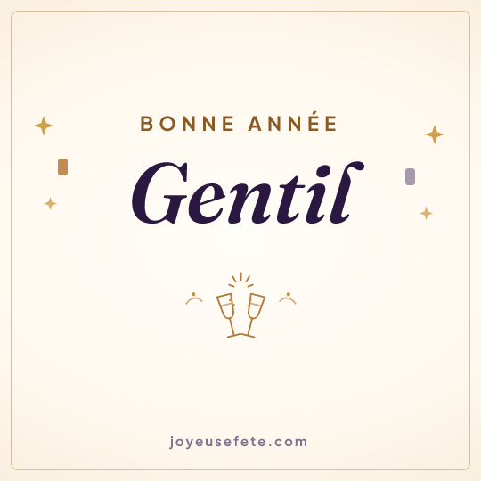 Image carrée « Bonne année Gentil » pour WhatsApp