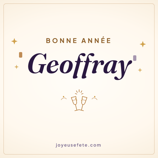 Image carrée « Bonne année Geoffray » pour WhatsApp