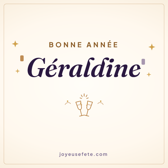 Image carrée « Bonne année Géraldine » pour WhatsApp