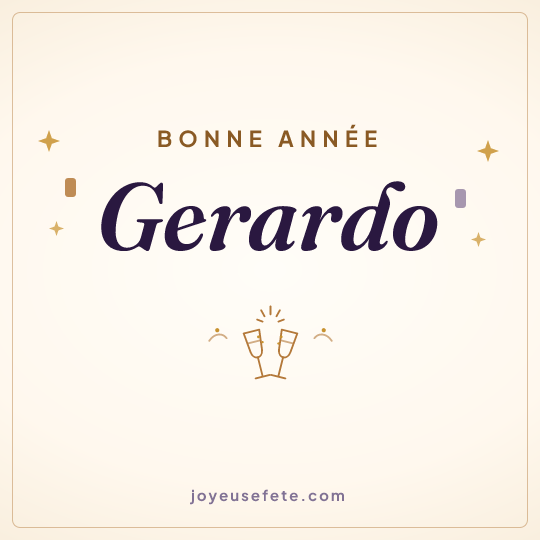 Image carrée « Bonne année Gerardo » pour WhatsApp